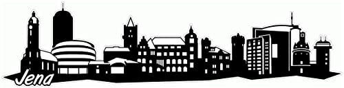 Samunshi® Jena Skyline Aufkleber Sticker Autoaufkleber City Gedruckt - 15x3,8cm schwarz