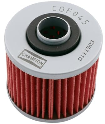 Ölfilter Champion COF045 (X 302) kompatibel mit Yamaha SR 500 2J2 1978-1979 | Typ COF 045, mit Bypass-Ventil; Durchmesser 55 mm, Höhe 58 mm, Filter aus Papiergewebe mit Harz, Lieferumfang 1x Ölfilter