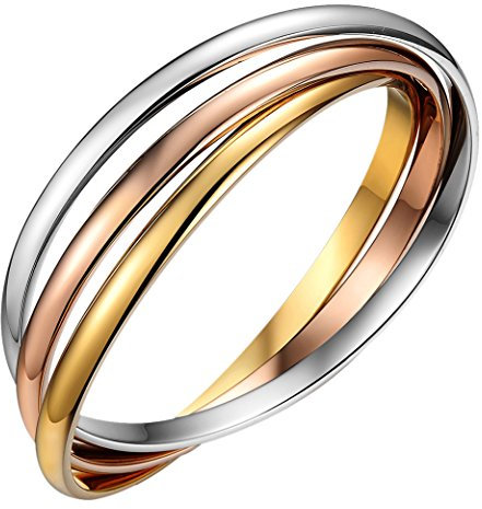 Oidea Bracelet Femme Bracelet Bangles en acier inoxydable 3 anneaux fermés Hypoallergénique (3 couleurs) Cadeau parfait