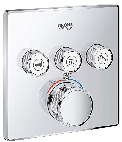 GROHE 29142000 Grohtherm Smart Thermostatic Trim with Control Module, Starlight Chrome, Without SmartBox