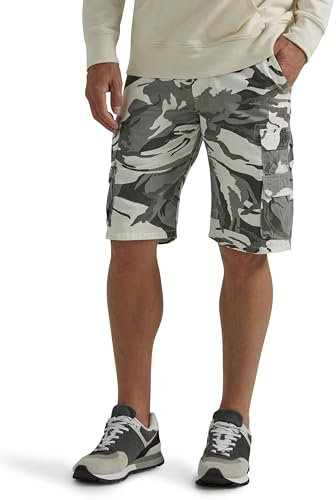 Wrangler Herren Authentics Premium Cargo-Shorts Cargos, Weiß, Camouflage, 50