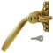 STEEL WINDOW FITTINGS B158 Key Locking Window Handle - LH Antique Brass