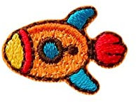 Mono-Quick Bügelbild Aufnäher Patch Applikation zum Aufbügeln Rakete Mini 2,5 x 1,7 cm 02615 farbig