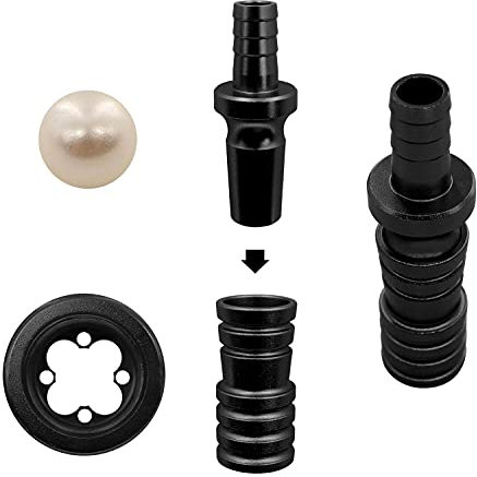 Shisha King® Schlauchadapter Schlauchanschluss Erweiterung Set inkl. Kugel Universal Alu mit Schliff | Wasserpfeife Hookah Zubehör Schlauch Adapter Anschluss Ventil (1er Packung, schwarz)