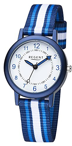 Regent Unisex Analog Uhr mit Stoff Armband 12400295