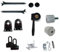 TENDAGGIMANIA Kit Accessori Tenda da Sole A Caduta - Kit Ricambi per tende da sole esterne per Rullo di Diametro 70 MM + 2 braccetti da 50 cm, Colore: Nero 9005