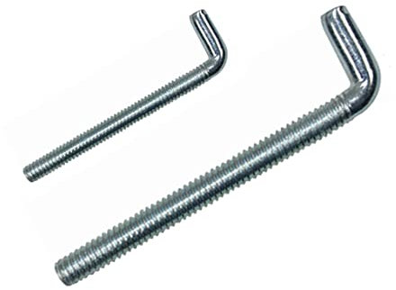 Generisch Metrische L-Haken, Schraubhaken, Gewinde M4-M8, Hakenschraube Haken, Stahl verzinkt (10, M6 x 60 mm)