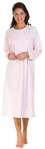 Lady Olga Ladies Jersey Cuddleknit Brushed Inside Warm Nightdress Nightie (18-20) Pink