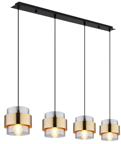 Pendellampe Hängeleuchte Deckenlampe Messing Esszimmerleuchte Küche 4 Flammig