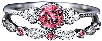 ROMIDA Damen Verlobungsring Sonne und Mond 925 Silber Ringe Damen Fingerringe Damenring,Mode Klassik Silber Schmuck Mädchen Frauen Schmuckgeschenke Einstellbare Ringe mit Zirkonia Muttertagsgeschenk