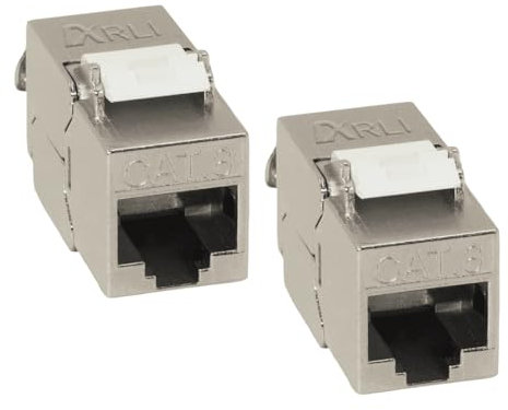 Cat8 Keystone ARLI 2 x Cat.8.1 Keystone Jack RJ45 Buchse Modul 2000 MHz 40Gbit vollgeschirmt werkzeuglos für cat 8.1 STP Netzwerkkabel Einbaubuchse Patchpanel Verlegekabel Patchfeld Ethernet Anschluss