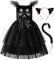 ReliBeauty Costume Gatto Bambina con Orecchie da Gatto, 10-11 Anni