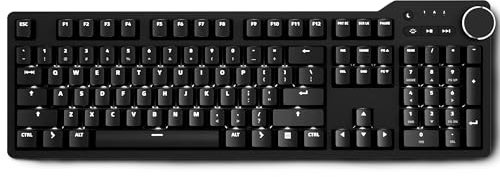 Das Keyboard 6 Professional Backlit Wired Mechanical Keyboard – Clicky Cherry MX2A Blue Switches, Shine-Through Keycaps, 2-Port USB C Hub, Media Controls, Durable Aluminum Enclosure, Volume Knob, NKRO