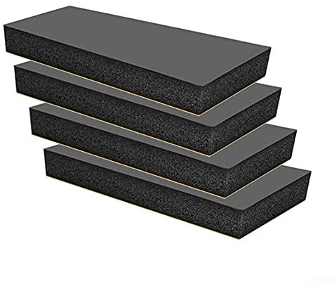 URPIZY Garagen-Wandschutz, Autotürschutz, 4 Stück, Schaumstoffblock für Parkplätze, 30 x 10 cm, Schwarz, Polyurethan (PU)