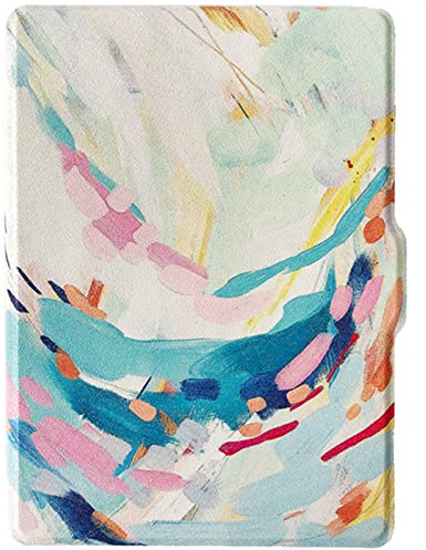 WunM Studio Custodia per Kindle,Custodia per Amazon Kindle Touch 2014 (Kindle 7 7th Generation) Ereader Custodia Protettiva Sottile Smart Case - Kindle 7th Gen, 2014 Releases,Watercolor Art