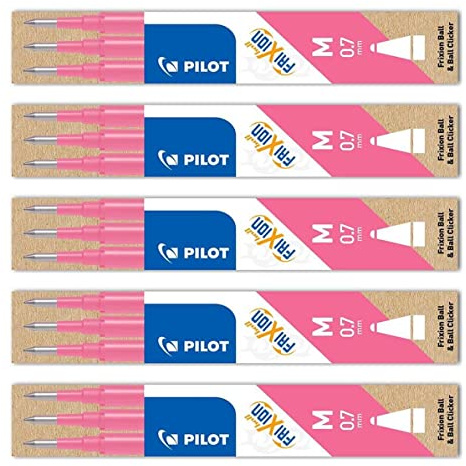 PILOT FriXion Ball Refills (BLS-FR7) Pack of 5 Pink
