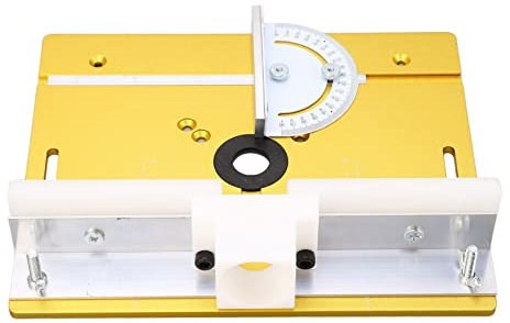 Placa de Inserción de Mesa de Enrutador, Plantillas de Enrutador de Aleación de Aluminio con Escala Transparente, Kit de Placa Base de Inserción de Sierra de Mesa de Enrutador (Oro)