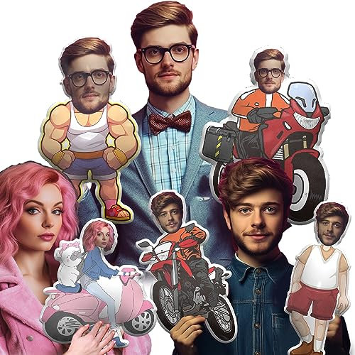 Jaucin Personalisiertes Mini-Me Kissen mit Ihrem Gesicht | Fotokissen in Puppenform | 3D Duplex Druck | Sofa, Auto, Home Deko (35cm)