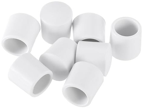sourcing map Door Stop Bumper Tips, 8Pcs - Rubber Door Stopper Tips Caps, Silicone Bumper Replacement Ends for Protect Doors, Wall (White)