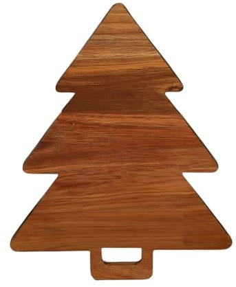Sollee Planche à découper en Bois en Forme de Sapin de Noël Planche de Service en Bois en Forme de Sapin de Noël avec poignées Plateau de Service en Bois en Forme de Sapin de Noël