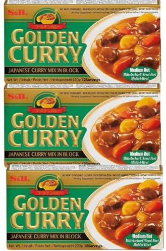 3x220g S&B GOLDEN CURRY GREEN - Japanese Curry Mix - vegetarian no meat contained - Geschmack: Medium + Heartforcards® Versandschutz