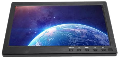 Airshi Moniteur d'écran IPS, Résolution 1024 X 600, Moniteur Portable, Miroir d'image, 10,1 Pouces, pour Système PC POS (Prise UE), Airshienfxm1idwt-11