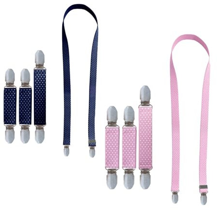 EUPSIIU 8 Stück Fäustlinge Clip Kinder Handschuhe Clip, Verstellbare Handschuheclips Mützen Clips, Fäustling Clips mit elastischen Bändern, für Kinder, Kleinkinder, Erwachsene (Pink, Blau)