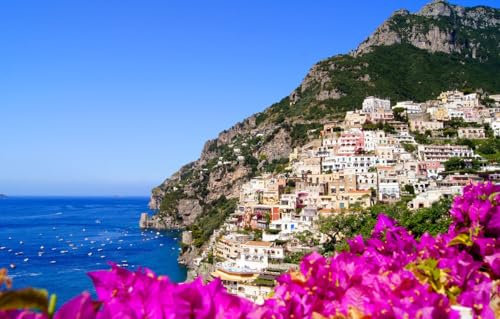 GUOHLOZ Puzzle 1500 Teile,Puzzle für Erwachsene, Impossible Puzzle, Geschicklichkeitsspiel für die ganze Familie,Puzzle farbenfrohes Legespiel, Felsen, Küste, Italien, Amalfi, 87x57cm