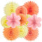 EASY JOY 11 Stück Rosa Orange Gelb Blumen Papierfächer, Papierblumen Zum Aufhängen, Papierblumen deko für Sommer Hochzeit Geburtstag Tea Party Tischdeko Classroom Baby Shower Fasching Deko