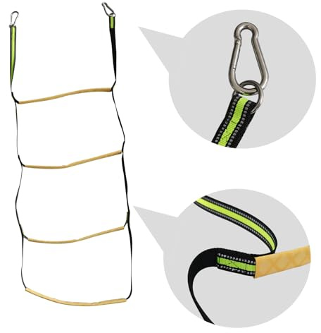 ISURE MARINE 4 Step Boat Rope Ladder,Assist Boat Folding Ladder,Rope Ladder for Inflatable Boat, Kayak, Motorboat, Canoeing (4 Step)