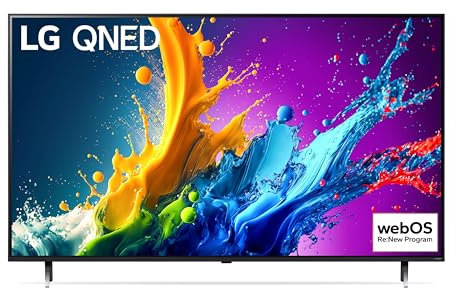 LG QNED 50'', Serie 80 2024, 50QNED80T6A, Smart TV 4K, Processore α5 Gen7, Design slim, 20W, 3 HDMI, Filmmaker Mode, Game Optimizer, Alexa, Wi-Fi, webOS 24, Telecomando puntatore