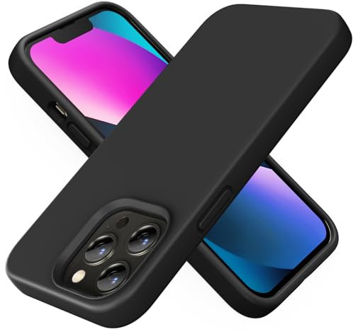 TIIXXE Silicone Case Compatible with iPhone 13 PRO Case Soft Ultra Slim Protective Shockproof Liquid Silicone Phone Case,Anti-Scratch Microfiber Lining, 6.1 black
