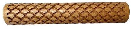 Mermaid Rolling Pin with Hand Carved Design, Solid Beechwood