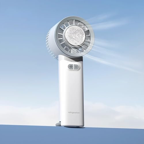 Cuifati Portable Fan For Travel, 3 Speeds Low Noise Mini Handheld Cooling Fan, USB Rechargeable Small Pocket Fan with Cold Compress Function, Summer Essential, Gifts For Women (White)