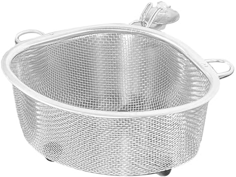 Triangular Multifunctional Drain Shelf Sink Storage Rack Stainless Steel Sink Strainer Basket Space Saving Corner Sink Drainer Basket for Kitchen