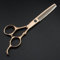 TONZN 6 Pouces Professionnel 440c Acier Rose Or Bambou Ciseaux À Cheveux Coupe Barber Coupe De Cheveux Ciseaux À Effiler Ciseaux De Coiffeur (Color : Thinning)