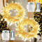 [2 pezzi] 60 luci a LED a batteria di Natale, 7 m/8 modalità, luci per esterni/interni, IP65 impermeabile con timer telecomando per Natale, matrimonio, balcone, giardino, decorazione per feste (bianco
