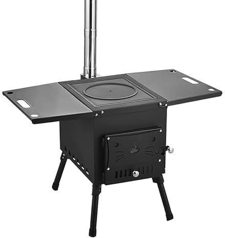 Poele Camping, Brasero Fonte, Poêle À Bois Portable, Adapté for la Cuisine, le Chauffage Domestique, Les Voyages en Plein Air, les Pique-niques, les Barbecues(58cm)