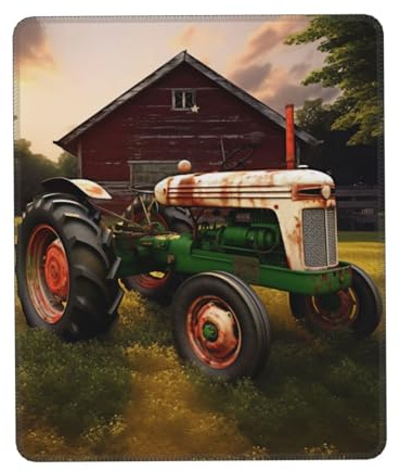 Mauspad mit Motiv Old Tractor, bedruckt, Gaming-Mauspad, rutschfestes Zubehör für Computer, Laptop, Büro, Zuhause, 21,1 x 26,2 cm