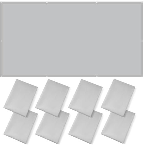 ANGSYLTH 8 Pcs Fluorescent Light Covers - 4 x 2 Feet Light Covers for Classroom, Office, Hospitals & Home (Light Gray)