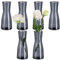 Hewory Kleine Vasen für Tischdeko Esstisch: 6er Grau Vase Glas Vasen Klein Tischdeko für Hochzeitsdeko - Modern Blumenvase Glas Kleine Glasvasen Flower Vase Schmal für Party Wohnzimmer Esszimmer