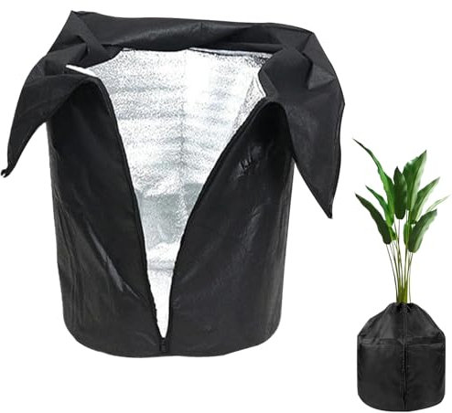 KEAGAN Thermo Topfschutz für Pflanzen, 45x50CM Topfpflanzen Schutzbeutel für Pflanzen, Winterschutz für Pflanzen, Isolierfolie Frostschutzhaube Frostschutz Für Kübelpflanzen mit Reißverschluss Zugband