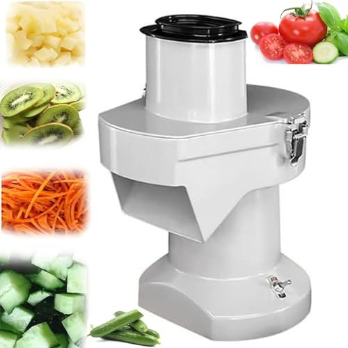 200W Electric Vegetable Dicer Commercial Slicer Machine with Dicing Molds Blades Stainless Steel Automatic Fruit and Vegetable Chopper for Home/Commercial
