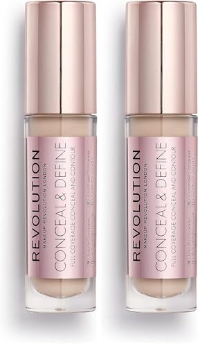 Makeup Revolution, Conceal & Define Abdeckstift, C4, 4ml (Packung mit 2)