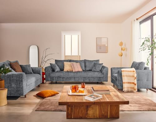 Lisa Design Rune - 2-sitzer Einzelsofa aus Strukturiertem Samt Grau