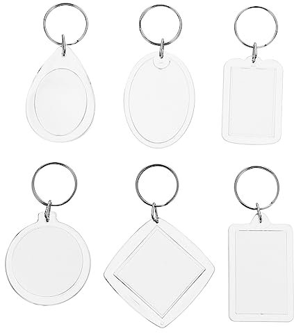 Holibanna 18 Pcs cadre photo transparent support mural porte-clés cadres décoratifs porte-clés photo créatifs light mini cadre photo keychain décoration de clé porte-clés bricolage Acrylique