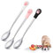 AEIOPRS 3 Pcs Cuchara de Comida para Mascotas de Acero Inoxidable Viene con un simpático asa en forma de pata de gato Asa larga para alimentar con comida húmeda