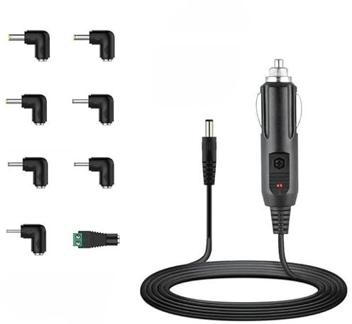 12V 2A Car Charger Power Cord to Cigarette Lighter with 8 Connector Universal DC TV Power Cable for Portable DVD Player GPS Bluetooth Speakers Breast Pump Nextbase Bush Naviskauto Sylvania 5FT