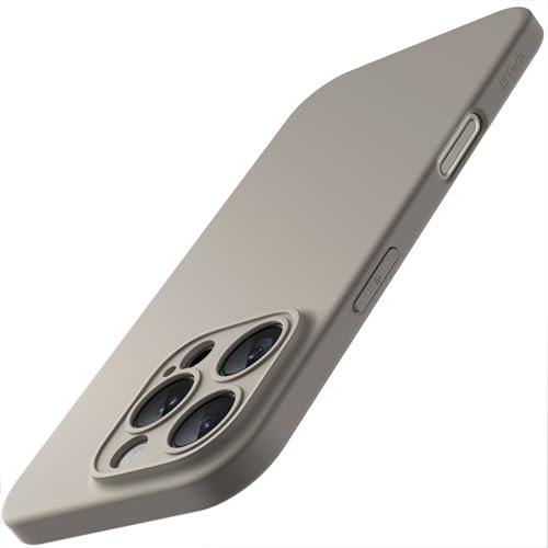 JETech Dünn Hülle für iPhone 16 Pro Max 6,9 Zoll mit Vollständig Kameraschutz, Ultra Slim Leicht Matt Finish Minimalistische Handy Schutzhülle (Titan Natur)