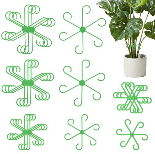 Niuny Soporte para Plantas 16pcs Soporte para Tallos De Planta Sujeta Hojas Planta Plant Stem Support Sets Reutilizables Plantas Trepadoras Tallos Soportes para Apoyar Flores Tomates Rosa (Verde)